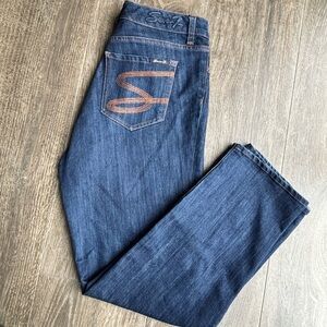 Seven7 Women’s Dark Blue Straight Jeans